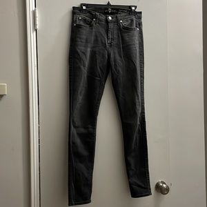 7 for All Mankind high waist gray distressed jeans